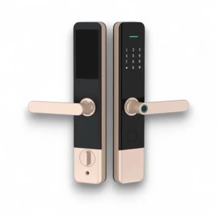 Fingerprint door lock Zeki X1 in elegant gold and black finish