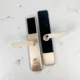 Fingerprint door lock Zeki X1 gold finish with front and back views