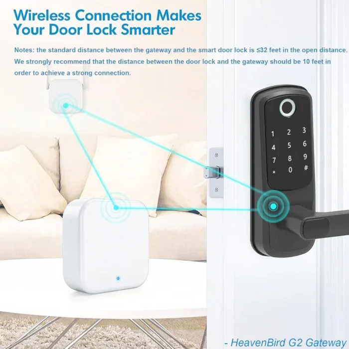 Wireless smart lock control with TTLock G2 WiFi Gate and secure connection