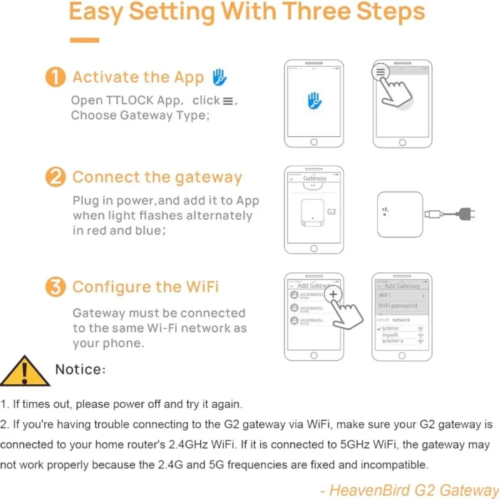 Easy 3 step setup for TTLock G2 Gateway with app and Wi Fi connection