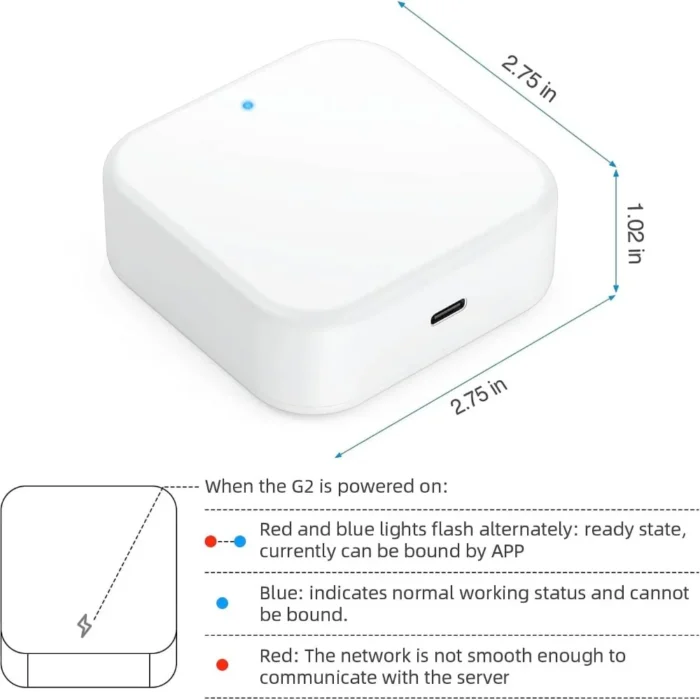 TTLock G2 Gateway with compact size and LED status indicators