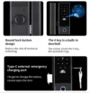 Glass door smart lock with built-in doorbell and emergency charging