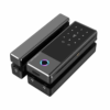 Zeki N2 smart lock angled side view for commercial glass door installation