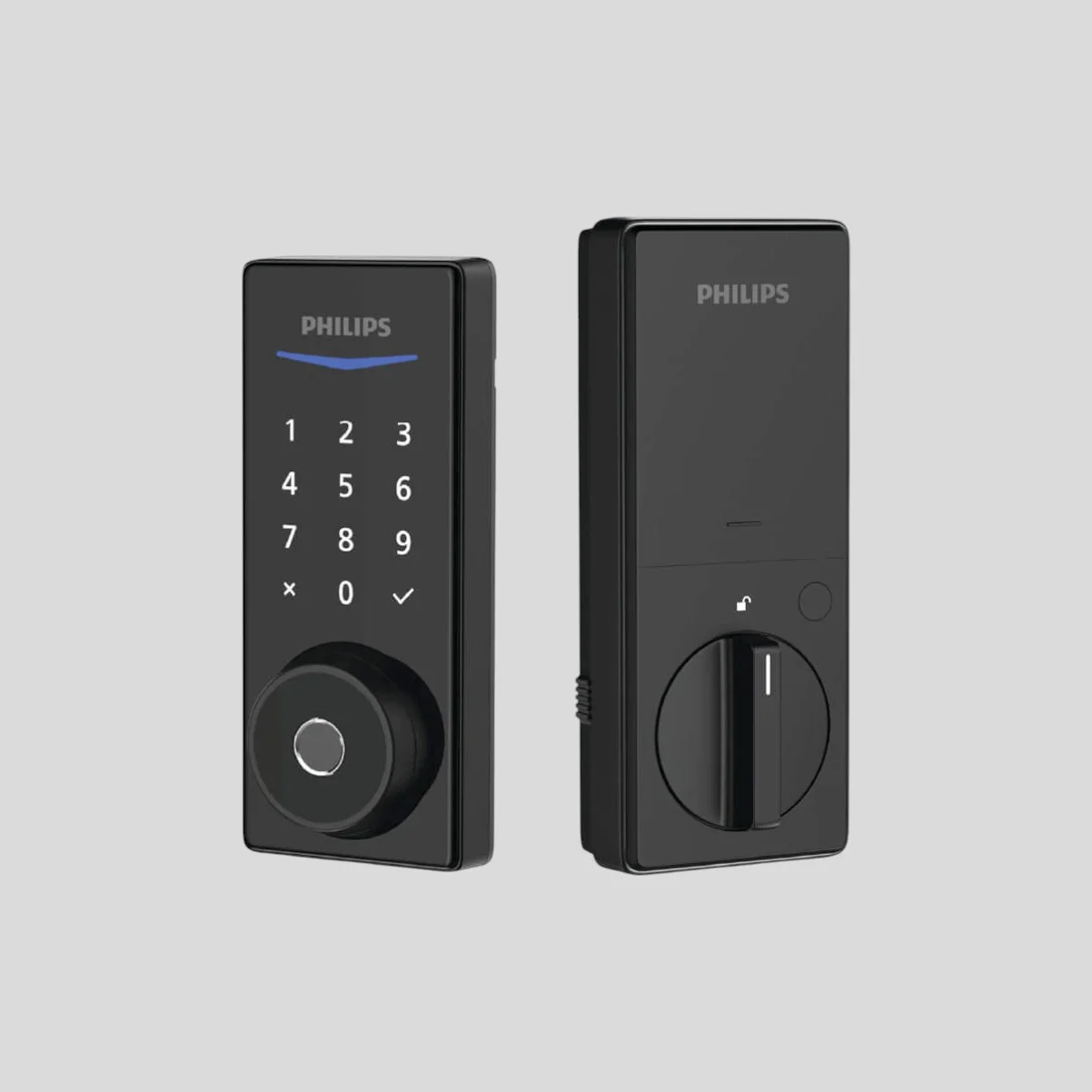 philips ddl210s-1h smart door lock front and back view