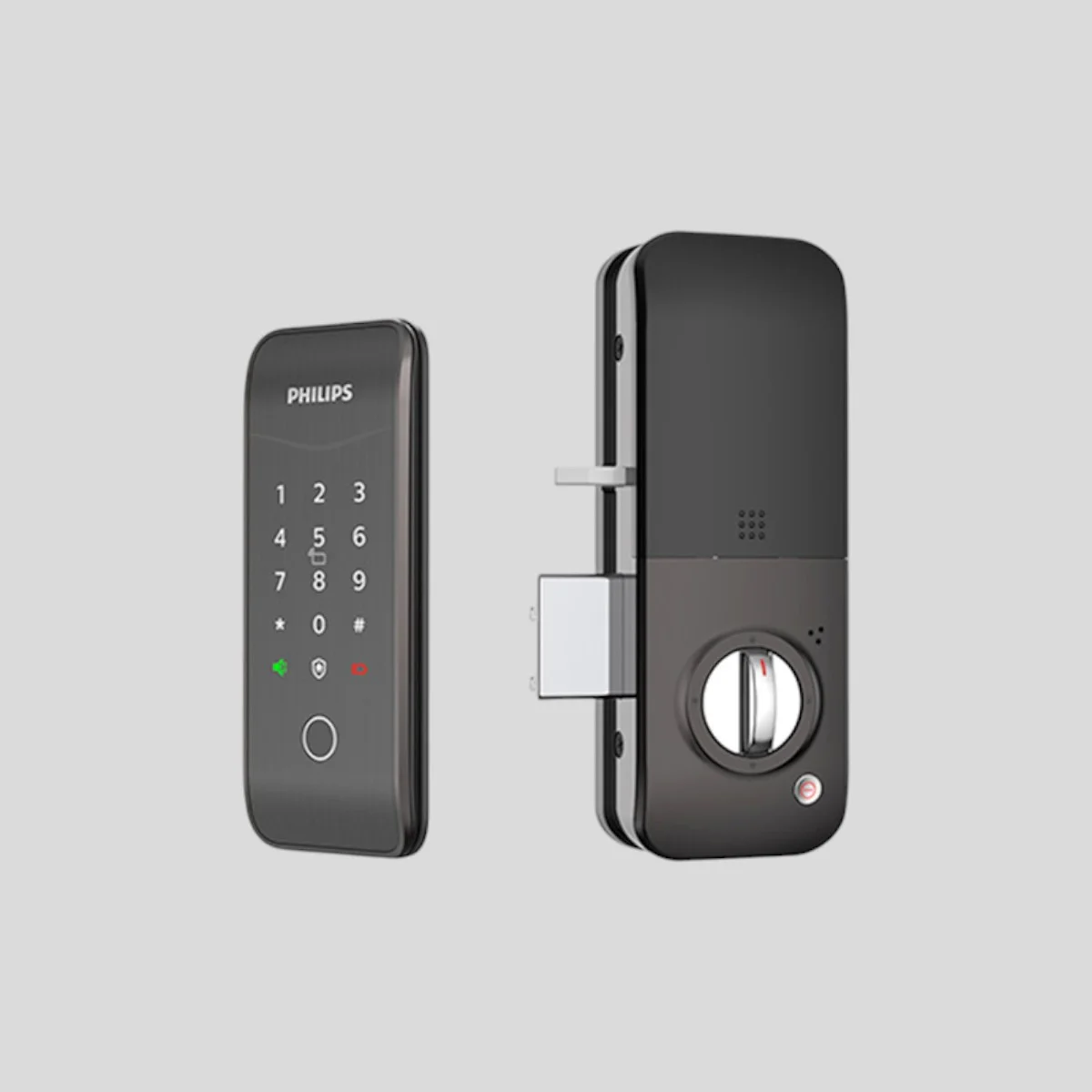 Philips 5100 5HBKS Fingerprint Lock front and rear components