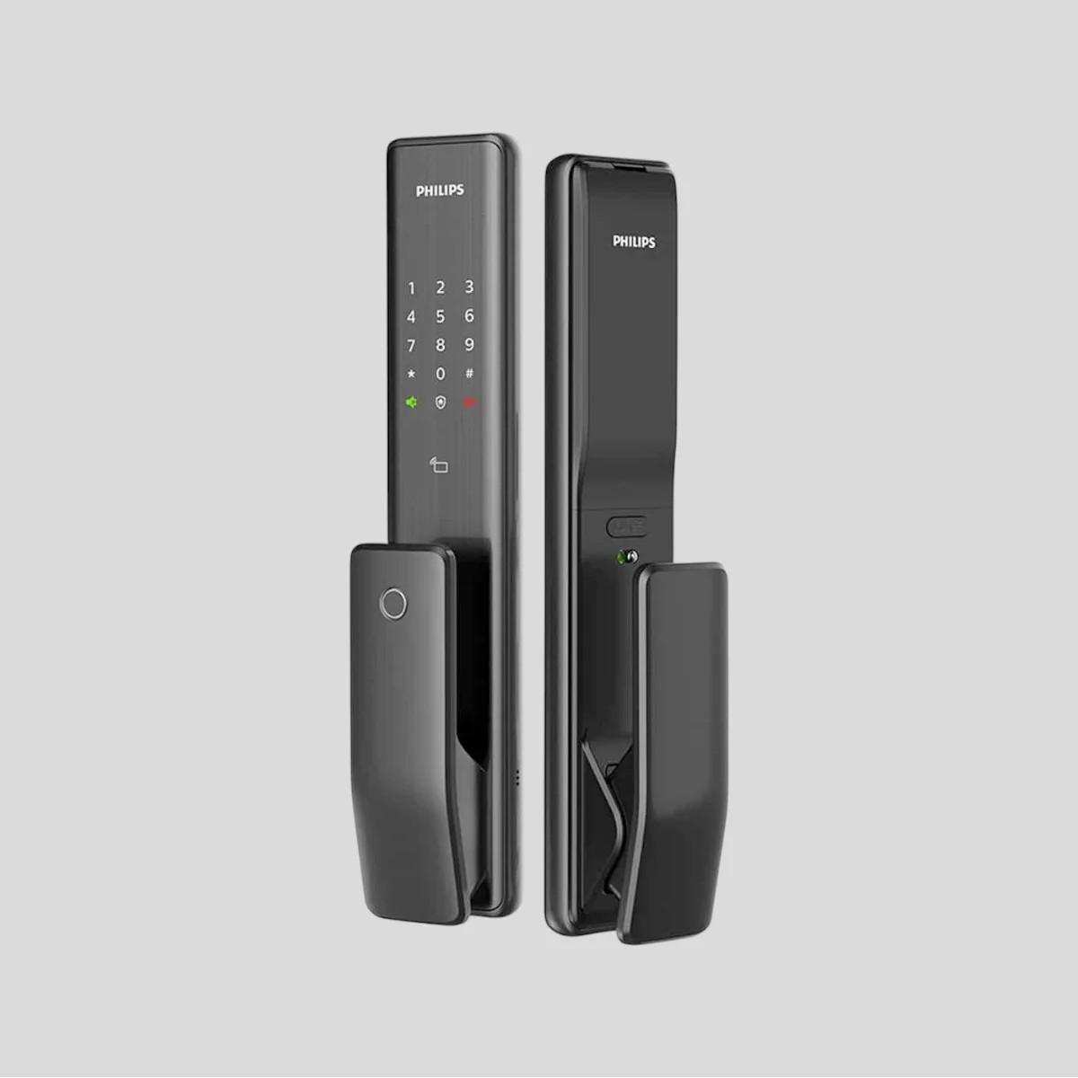 Philips Alpha 5HB Smart Lock front and side view with touch keypad