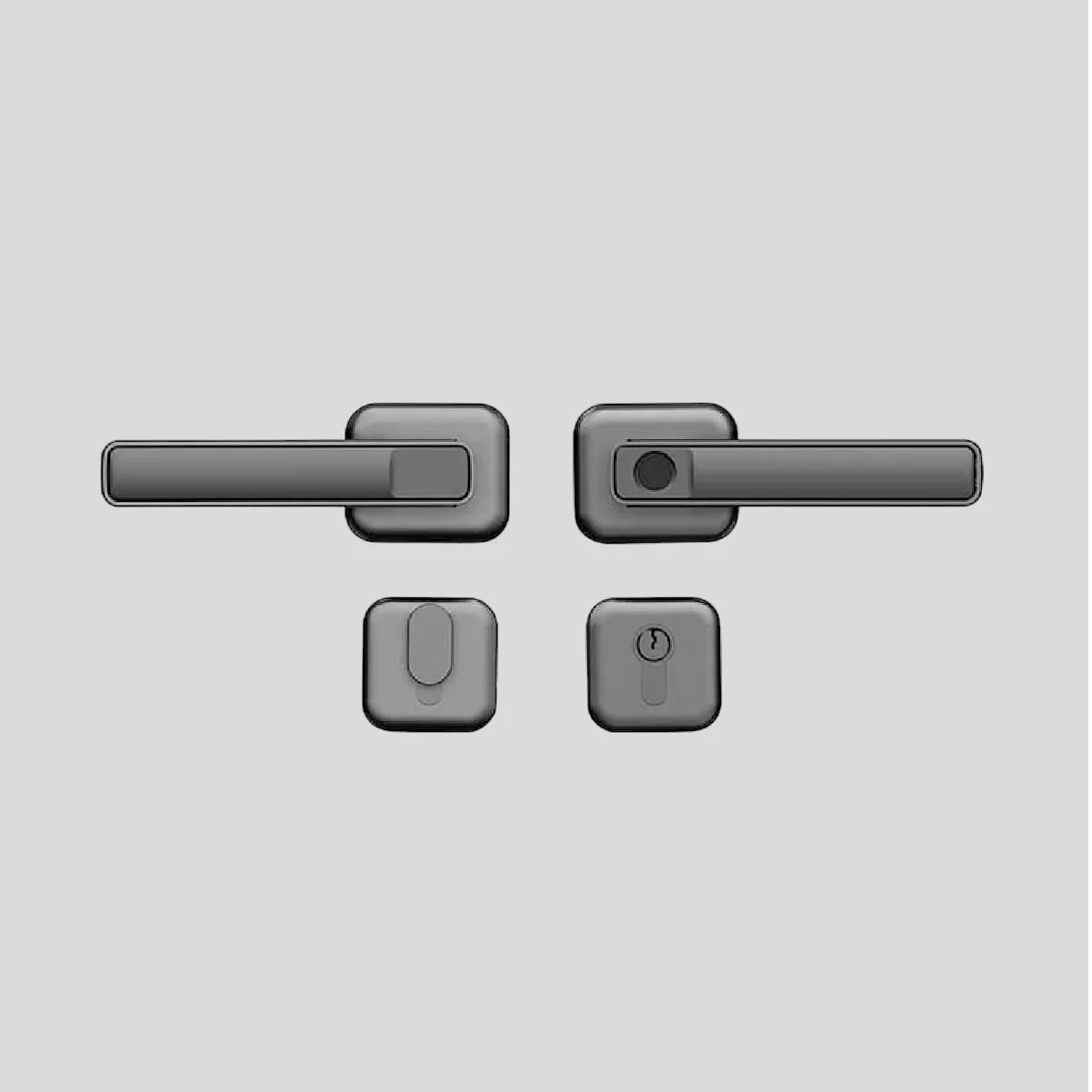 Philips DDL101-3HB Smart Door Lock flat layout showing handle and key modules