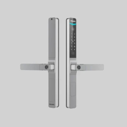 Philips 611-1HBS smart door lock front and back view – outdoor use UAE