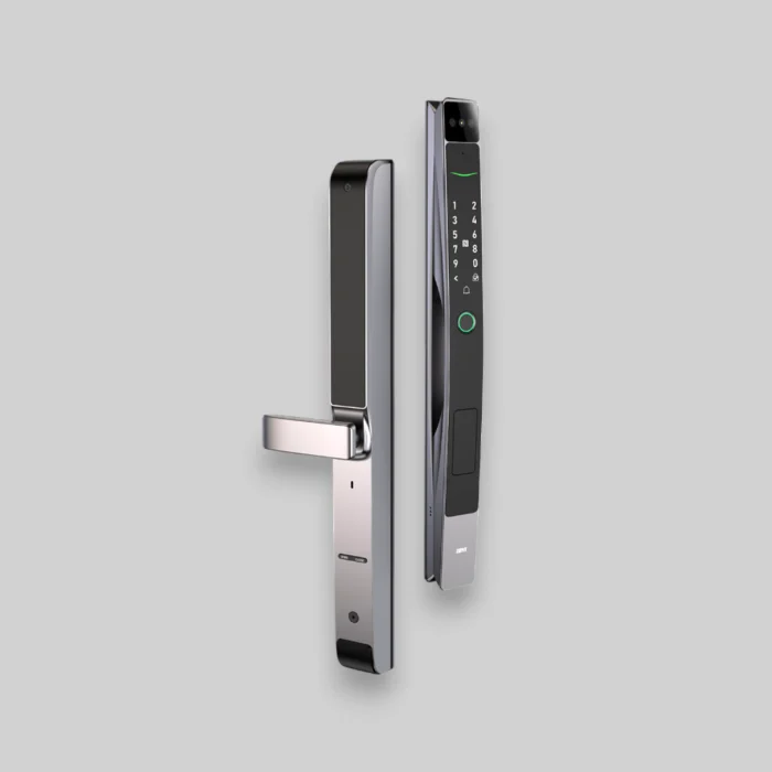 Zeki D30 3D Face Smart Door Lock front and side view with lever handle