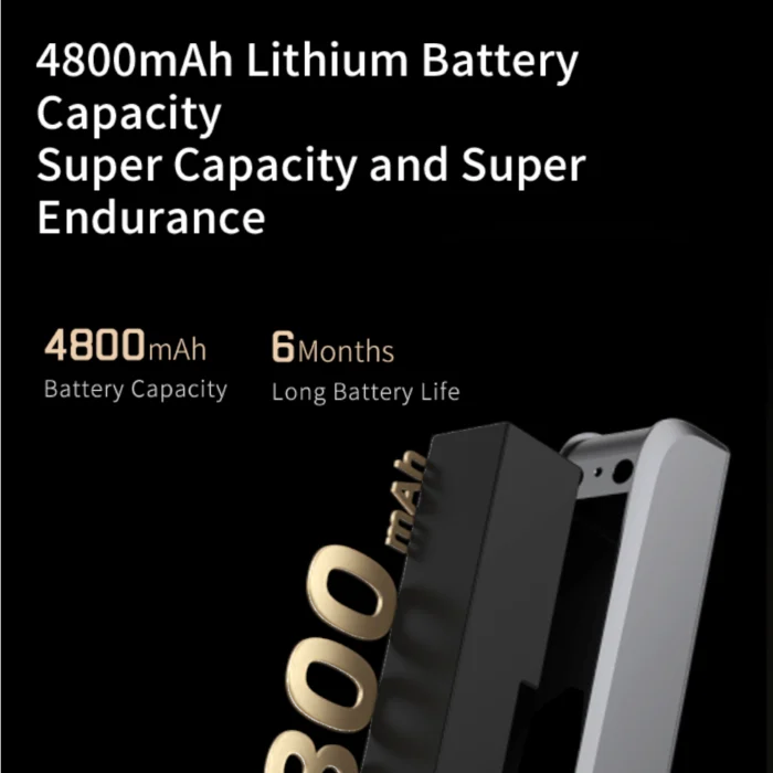 4800mAh lithium battery on Zeki D30 Smart Door Lock