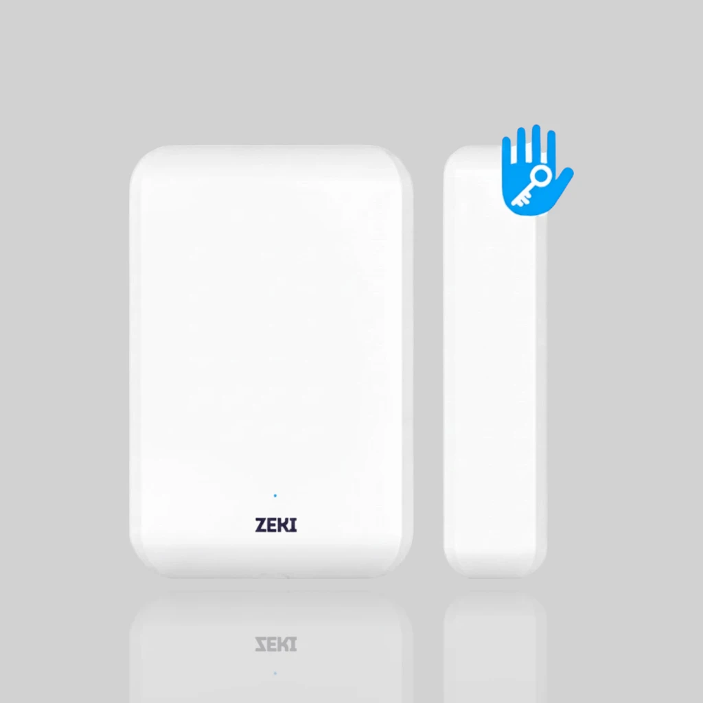 ZEKI ttlock door sensor DS2 front view showing wireless door lock sensors.